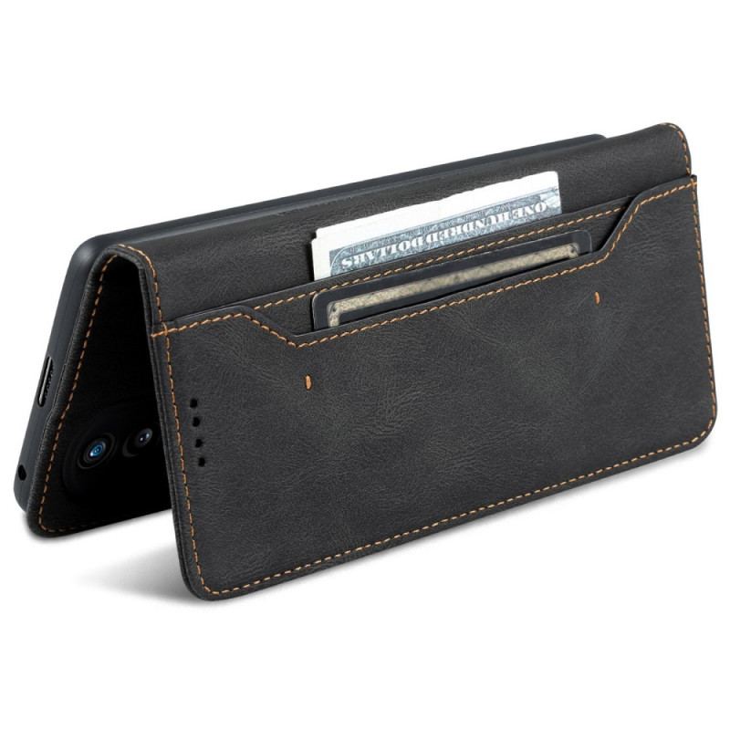 Capa Flip Para Honor 70 Costuras Expostas Efeito Couro Azns