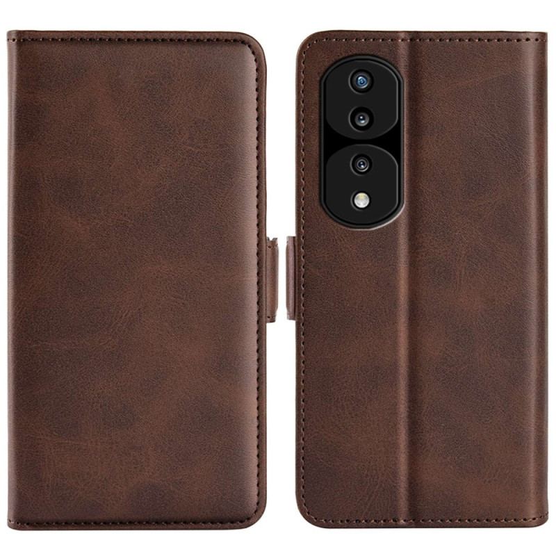 Capa Flip Para Honor 70 De Couro Aba Dupla Clássica