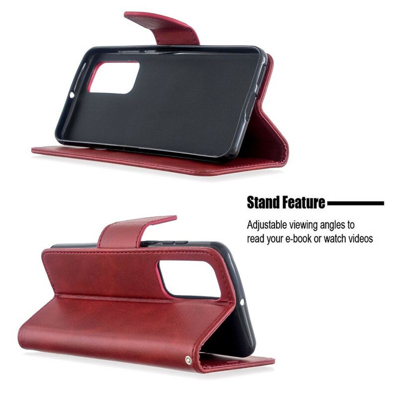 Capa Flip Para Huawei P40 De Couro Retalho Liso Oblíquo