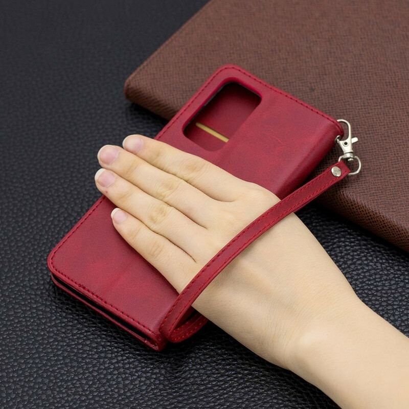 Capa Flip Para Huawei P40 De Couro Retalho Liso Oblíquo