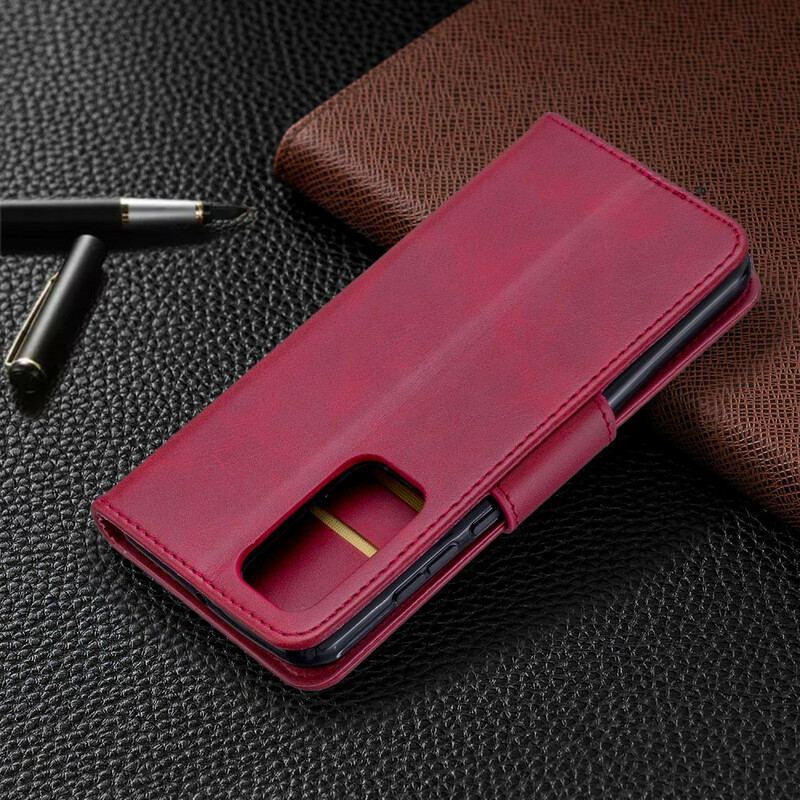 Capa Flip Para Huawei P40 De Couro Retalho Liso Oblíquo