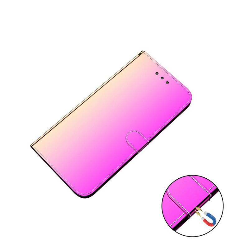 Capa Flip Para Huawei P40 Capa De Espelho De Couro Sintético