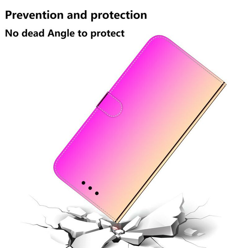 Capa Flip Para Huawei P40 Capa De Espelho De Couro Sintético
