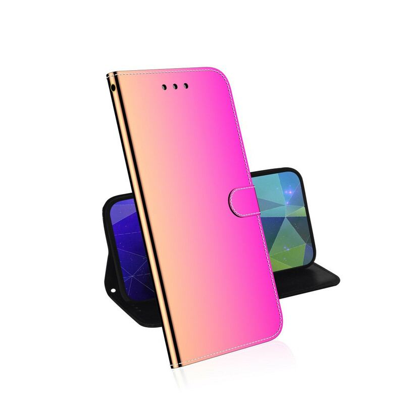 Capa Flip Para Huawei P40 Capa De Espelho De Couro Sintético