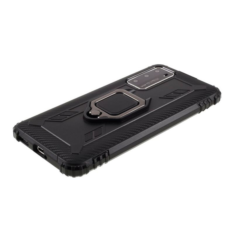 Capa Para Huawei P40 Anel E Fibra De Carbono