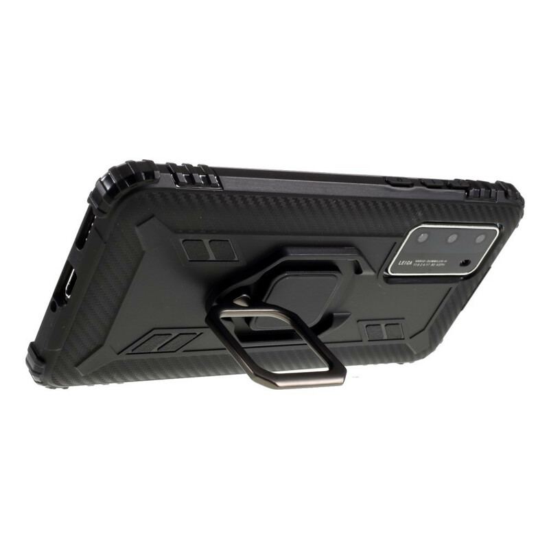 Capa Para Huawei P40 Anel E Fibra De Carbono