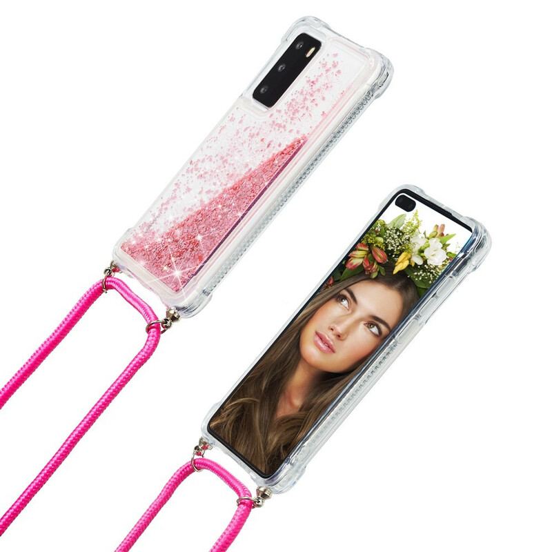 Capa Para Huawei P40 Lantejoulas Com Cordão