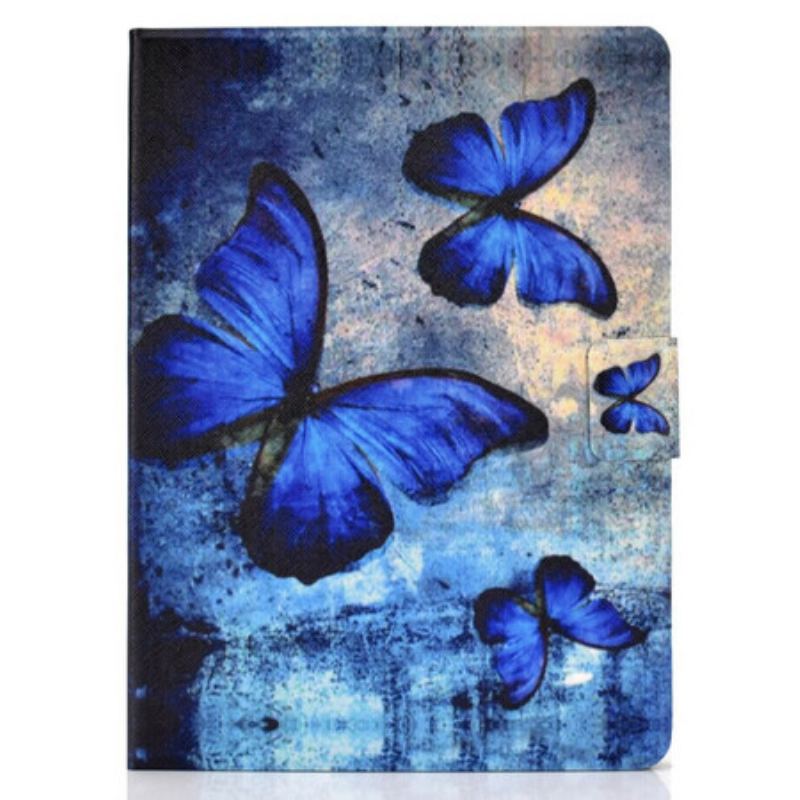 Capa Folio Para iPad Air (2022) (2020) Borboletas Azuis