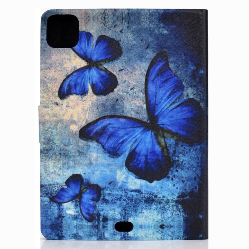 Capa Folio Para iPad Air (2022) (2020) Borboletas Azuis