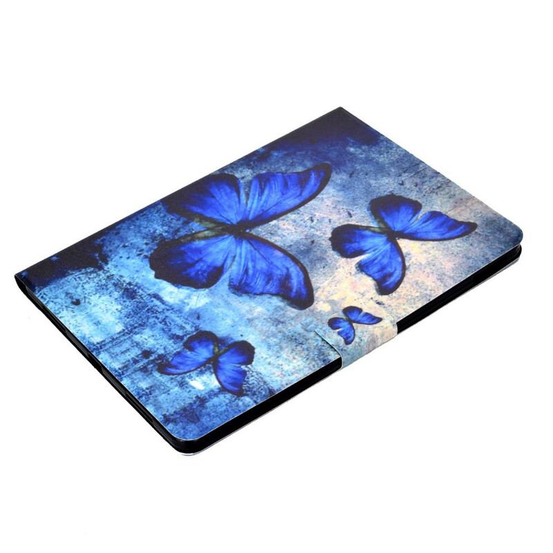Capa Folio Para iPad Air (2022) (2020) Borboletas Azuis