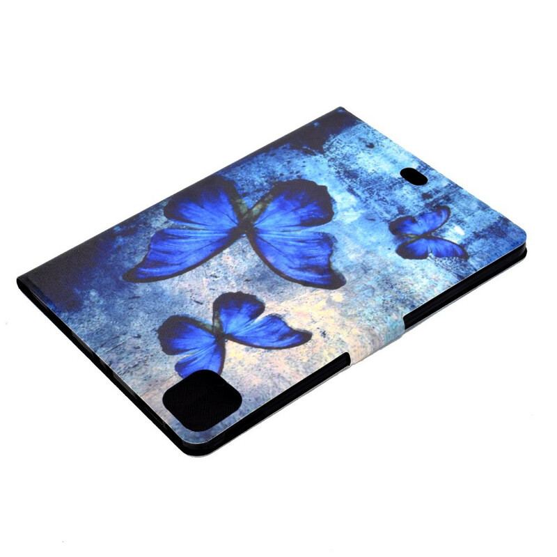 Capa Folio Para iPad Air (2022) (2020) Borboletas Azuis