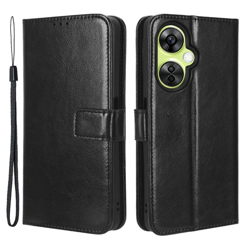 Capa De Couro Para OnePlus Nord CE 3 Lite 5G De Cordão Pulseira De Couro Falso