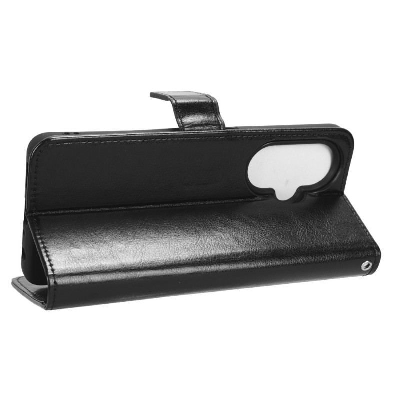 Capa De Couro Para OnePlus Nord CE 3 Lite 5G De Cordão Pulseira De Couro Falso