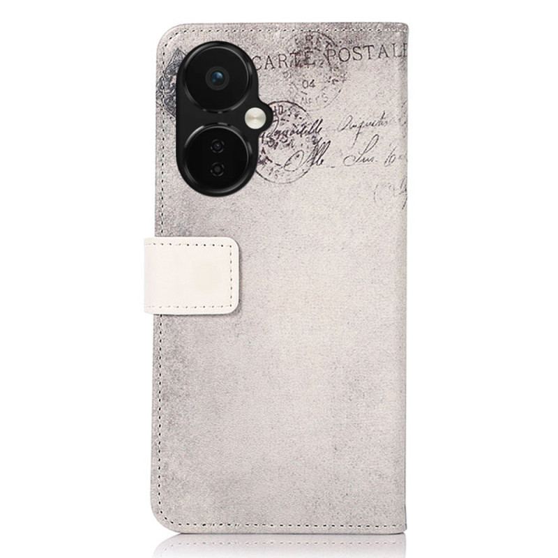 Capa Flip Para OnePlus Nord CE 3 Lite 5G Gato Viajante