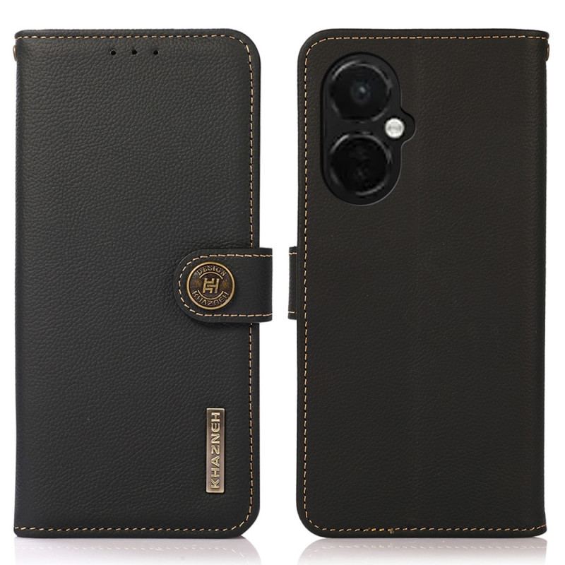 Capa Flip Para OnePlus Nord CE 3 Lite 5G Khazneh Rfid Couro Genuíno
