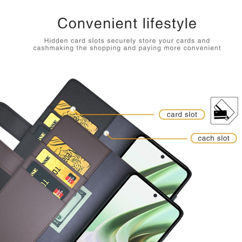 Capa Folio Para OnePlus Nord CE 3 Lite 5G Couro Legitimo