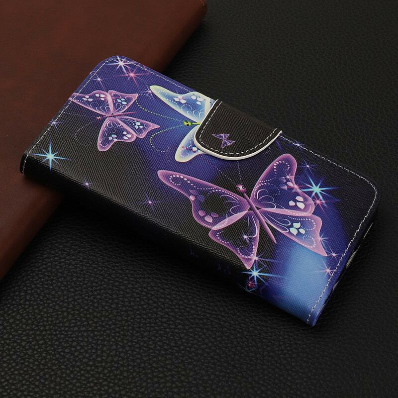 Capa Flip Para iPhone 12 Pro Max Borboleta Colorida
