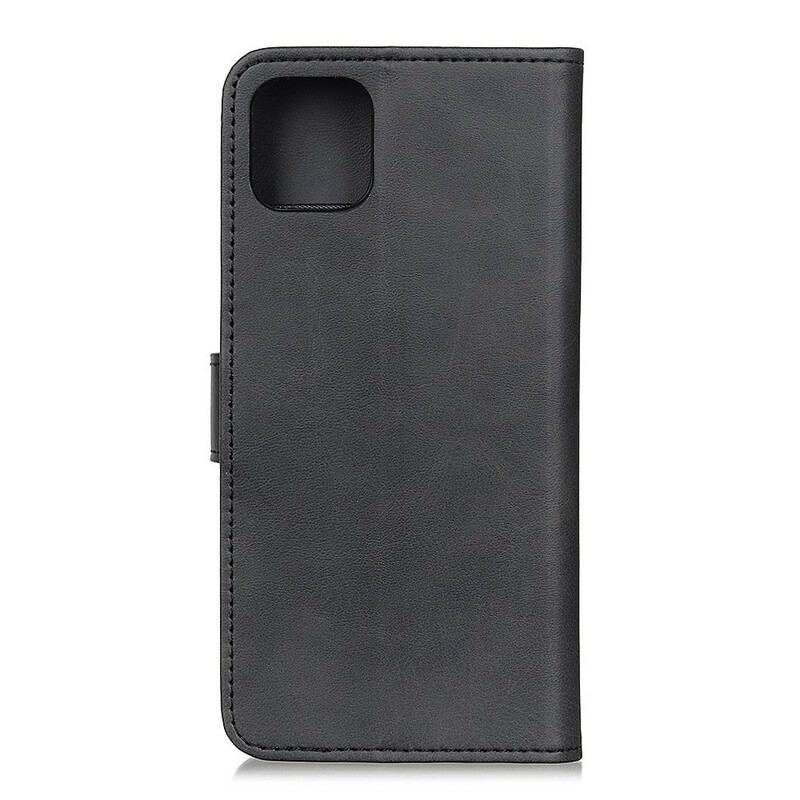 Capa Flip Para iPhone 12 Pro Max Efeito De Couro Fosco Retrô