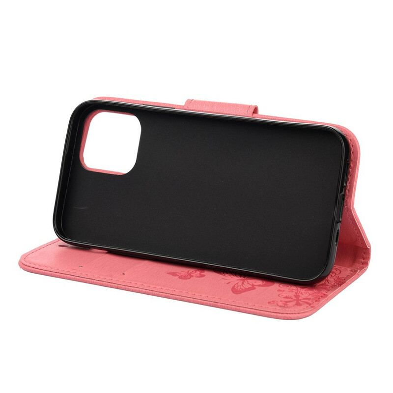 Capa Folio Para iPhone 12 Pro Max De Cordão Borboletas Esplêndidas