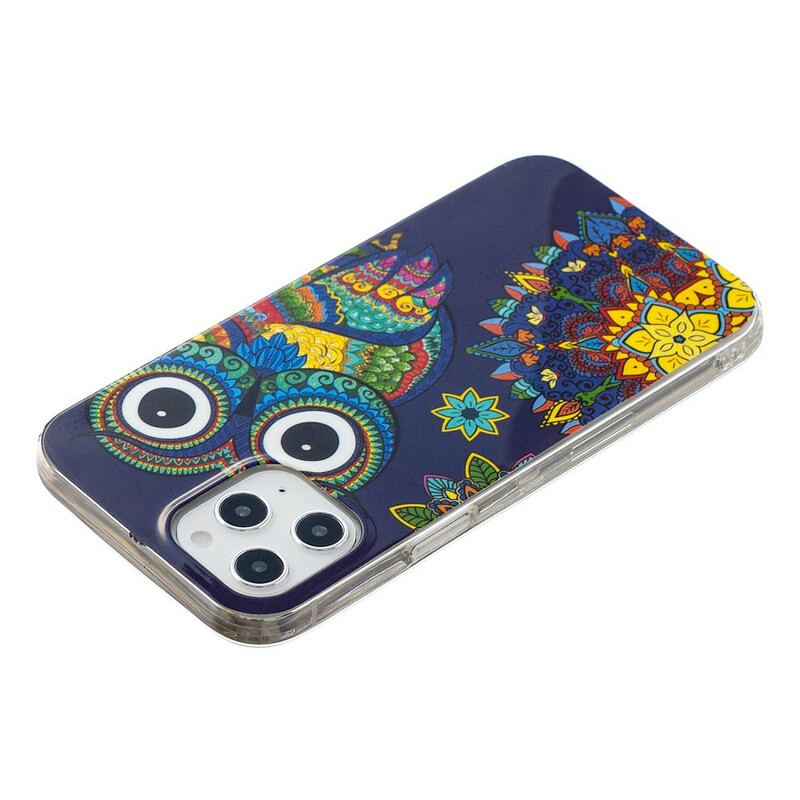 Capa Para iPhone 12 Pro Max Mandala Coruja Fluorescente