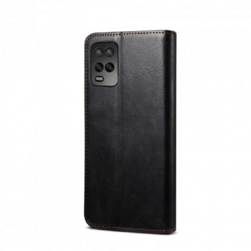 Capa De Celular Para Oppo A54 5G / A74 5G Flip Couro Sintético Encerado