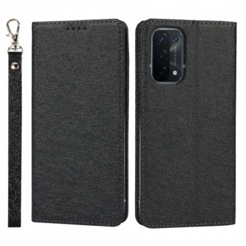 Capa De Celular Para Oppo A54 5G / A74 5G Flip Estilo De Couro Macio Com Alça