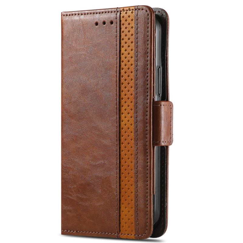 Capa Em Pele Para Oppo A54 5G / A74 5G Fecho Duplo Bicolor