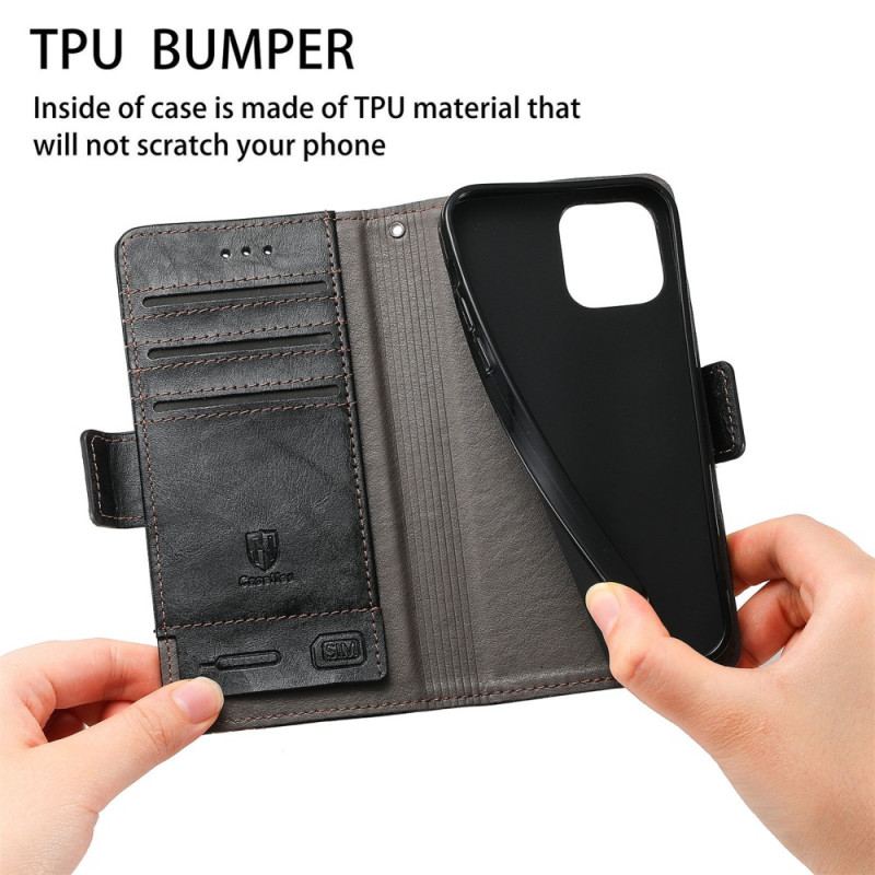 Capa Em Pele Para Oppo A54 5G / A74 5G Fecho Duplo Bicolor