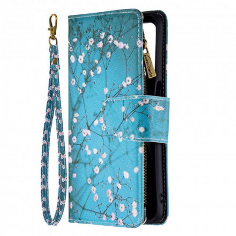 Capa Flip Para Oppo A54 5G / A74 5G Bolso De Árvore Com Zíper