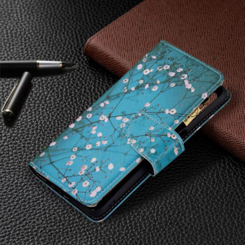 Capa Flip Para Oppo A54 5G / A74 5G Bolso De Árvore Com Zíper