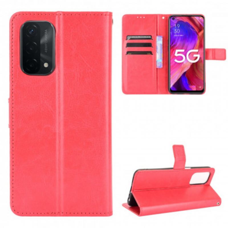 Capa Flip Para Oppo A54 5G / A74 5G Couro Falso Chamativo