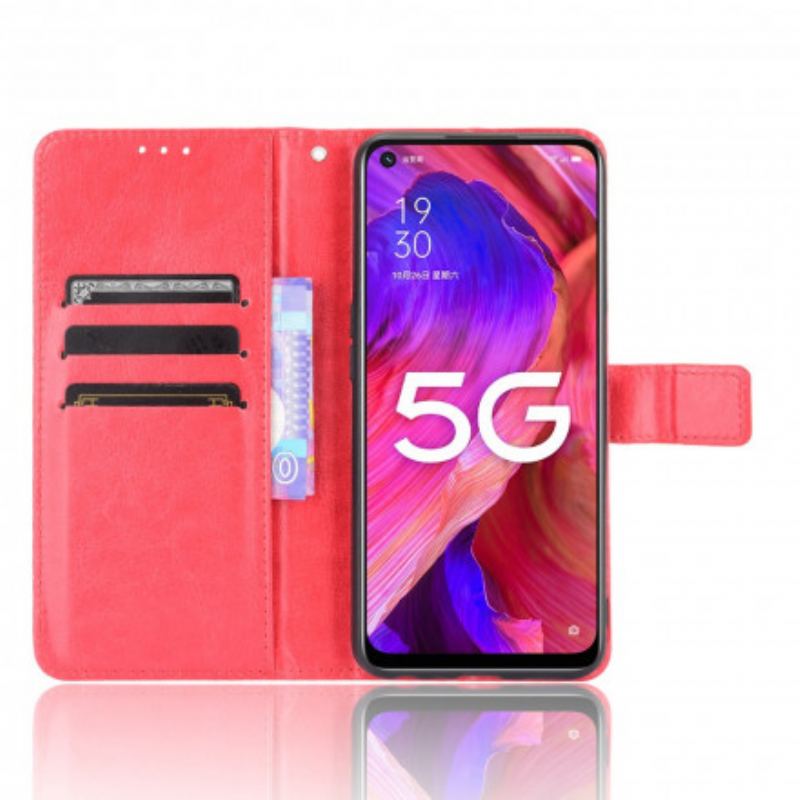 Capa Flip Para Oppo A54 5G / A74 5G Couro Falso Chamativo