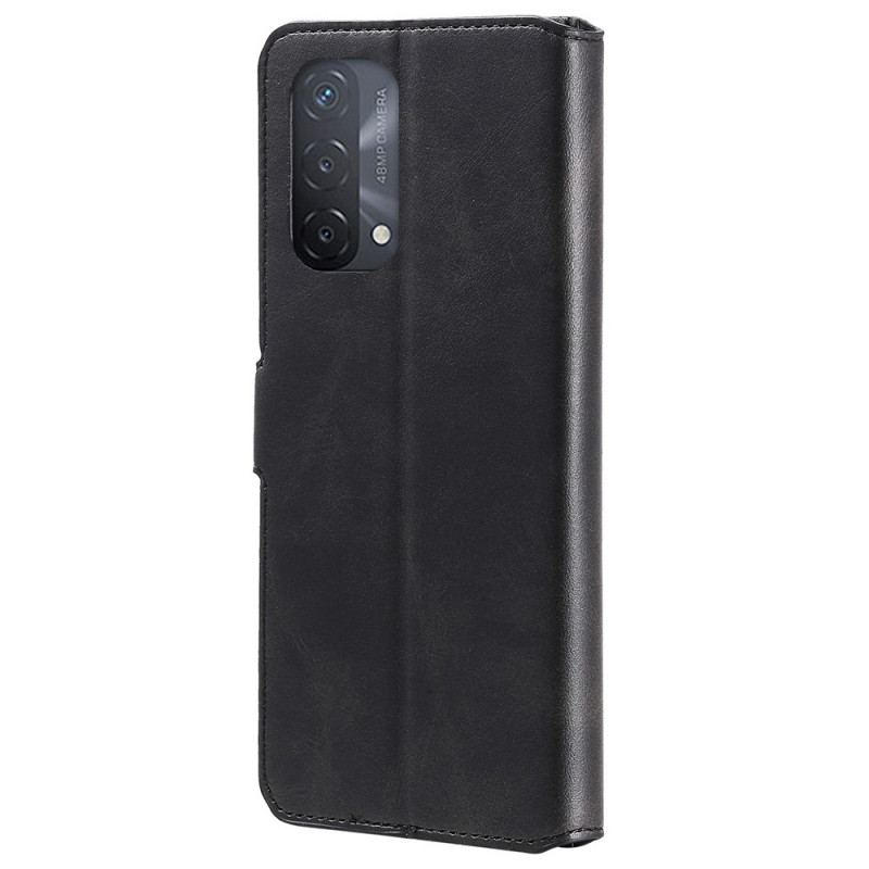 Capa Flip Para Oppo A54 5G / A74 5G Efeito Couro