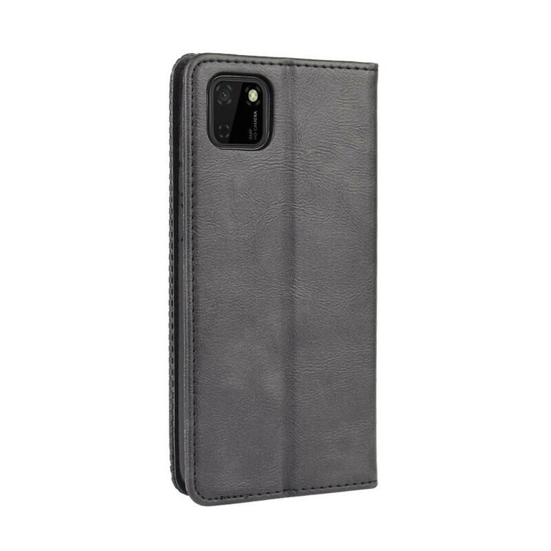 Capa De Celular Para Huawei Y5p Flip Efeito Couro Vintage Estilizado