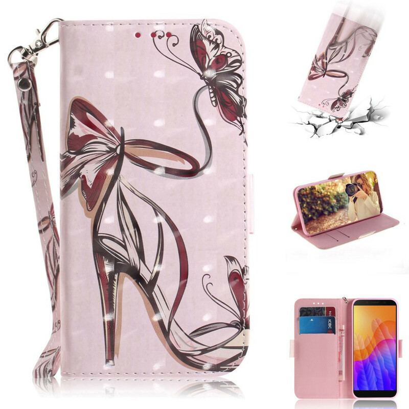 Capa De Couro Para Huawei Y5p De Cordão Bomba Strappy