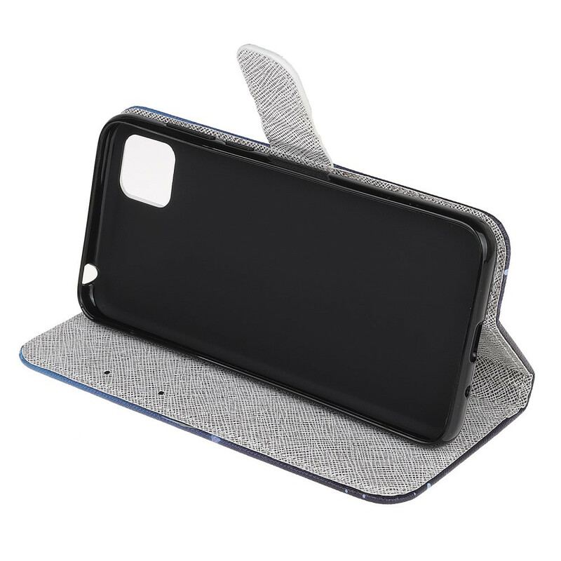 Capa De Couro Para Huawei Y5p De Cordão Pena Com Cordão