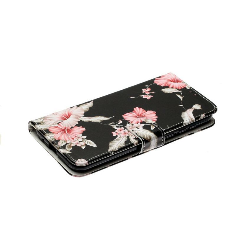 Capa De Couro Para Huawei Y5p Miríade De Flores