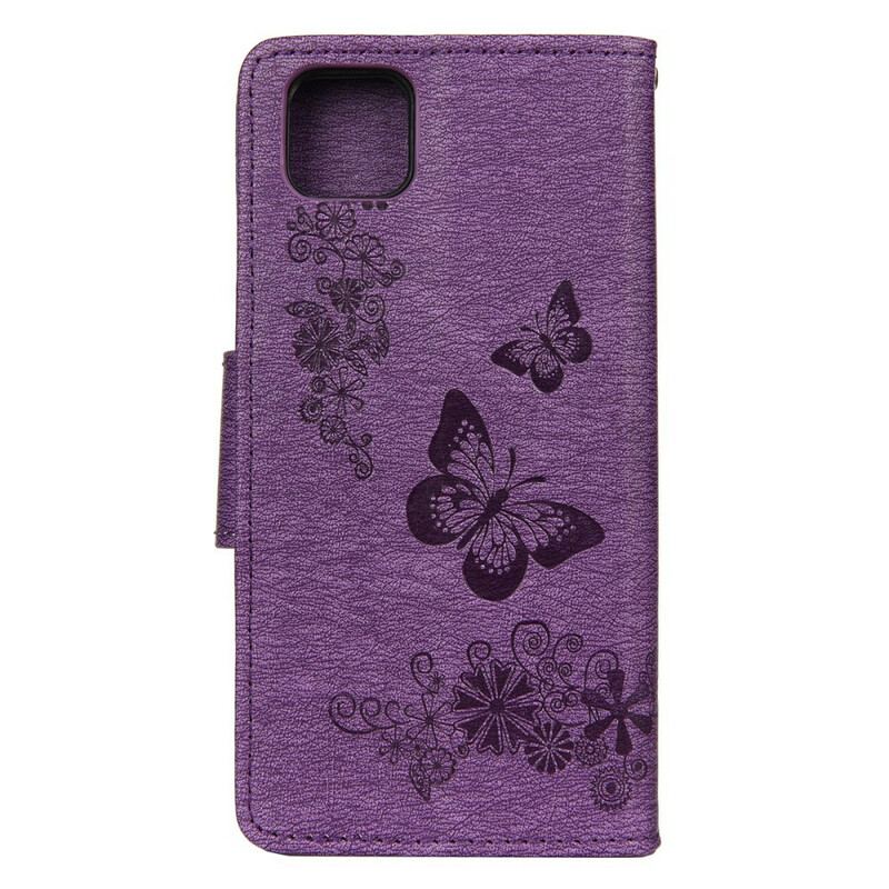 Capa Folio Para Huawei Y5p Apenas Borboletas Com Cordão