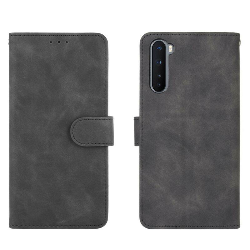 Capa Flip Para OnePlus Nord Efeito De Couro De Toque Suave