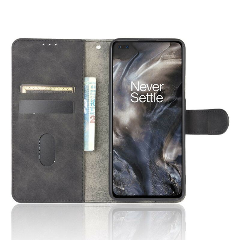 Capa Flip Para OnePlus Nord Efeito De Couro De Toque Suave