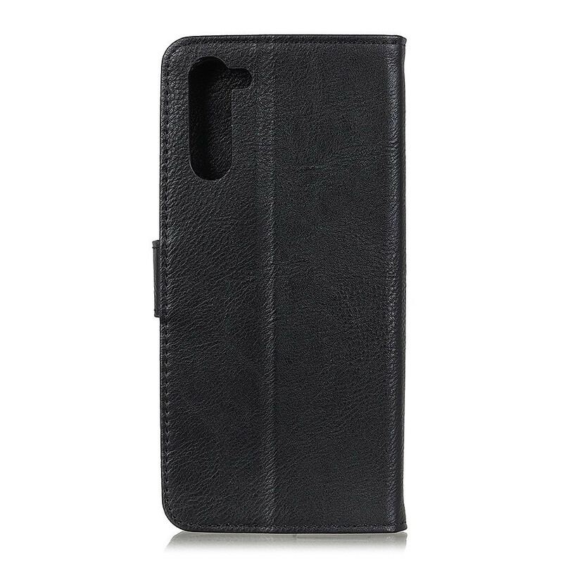 Capa Folio Para OnePlus Nord Imitação De Couro Khazneh