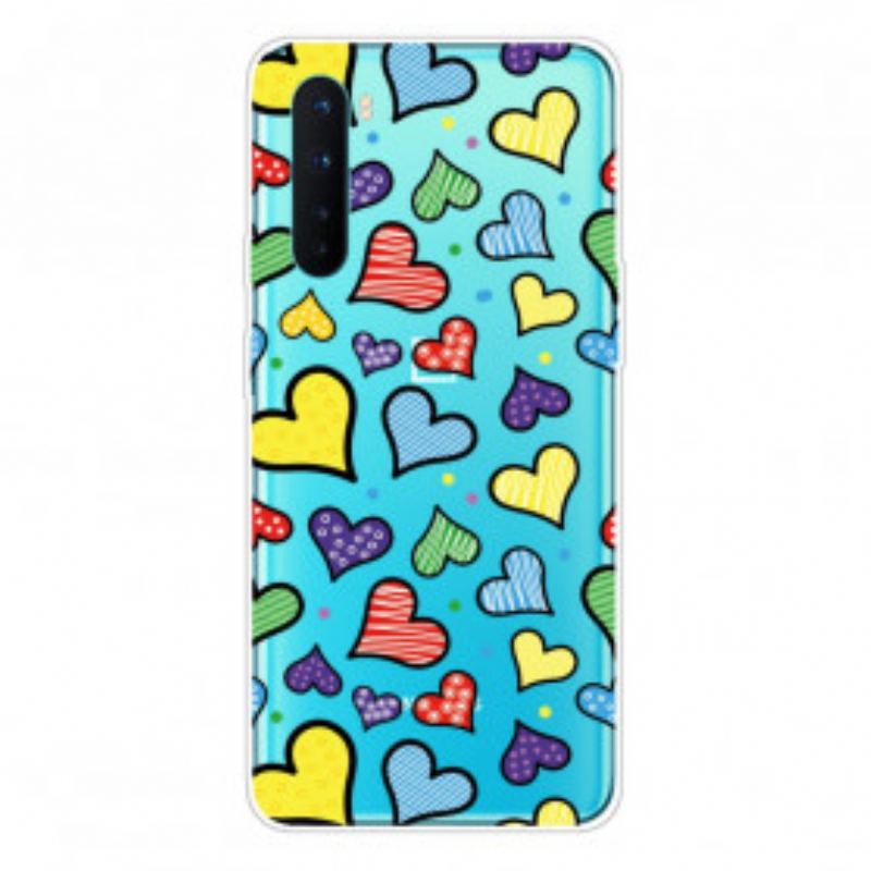 Capa Para OnePlus Nord Corações Multicoloridos