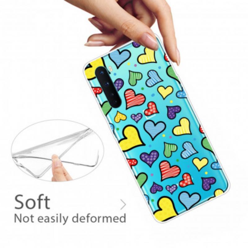 Capa Para OnePlus Nord Corações Multicoloridos