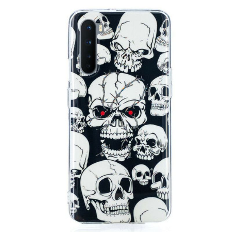 Capa Para OnePlus Nord Cuidado Crânios Fluorescentes
