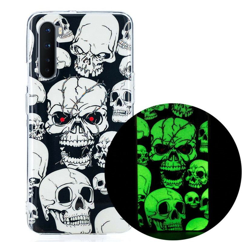 Capa Para OnePlus Nord Cuidado Crânios Fluorescentes