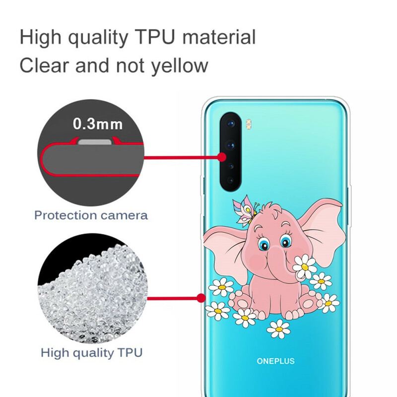 Capa Para OnePlus Nord Elefante Rosa Sem Costura