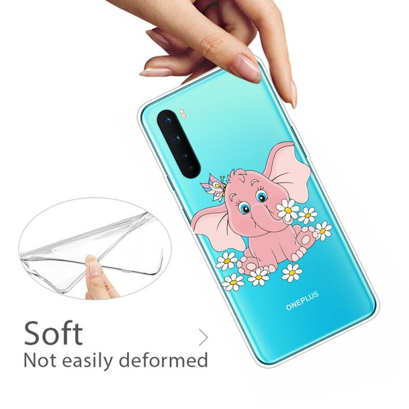 Capa Para OnePlus Nord Elefante Rosa Sem Costura