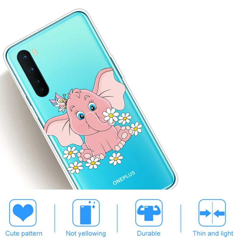 Capa Para OnePlus Nord Elefante Rosa Sem Costura