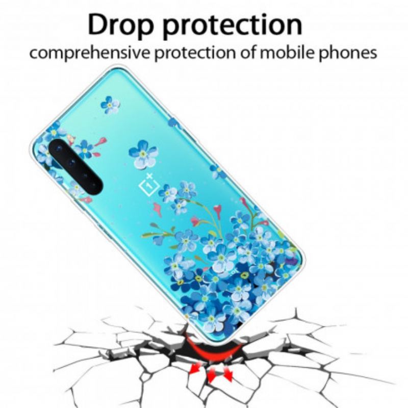Capa Para OnePlus Nord Flores Azuis