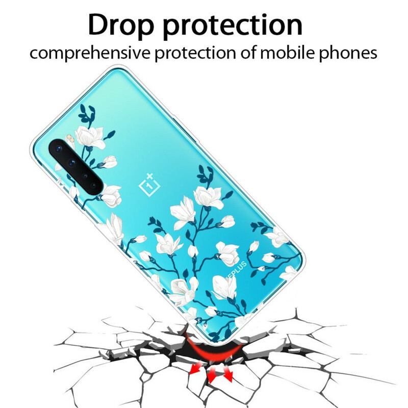 Capa Para OnePlus Nord Flores Brancas